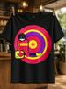 Los Planetas Red Yellow Target Circle With Abstract Guitarist Figure And Bold Pop Color Indie Rock Unisex All TShirt