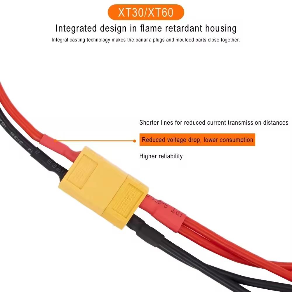 XT60 12AWG Parallel Battery Connector Male/Female Cable Dual Extension 40CM/60CM Silicone Wire for RC Battery Motor