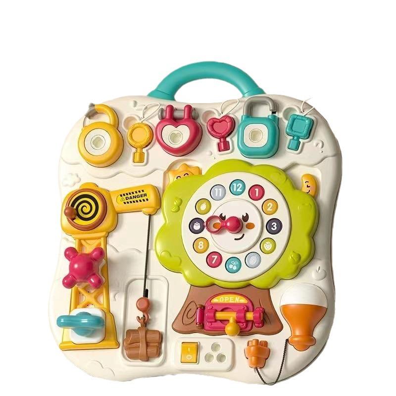 Guyu Montessori Busy Board: Educational Toy for Babies and Toddlers (1-3 Years) - Intellectual Ball Lock Opening Activity