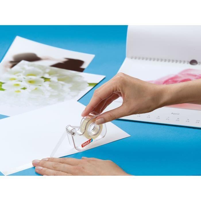 TESA Double-face photos Grand Format 7,5mm x 12mm + dérouleur rechargeable