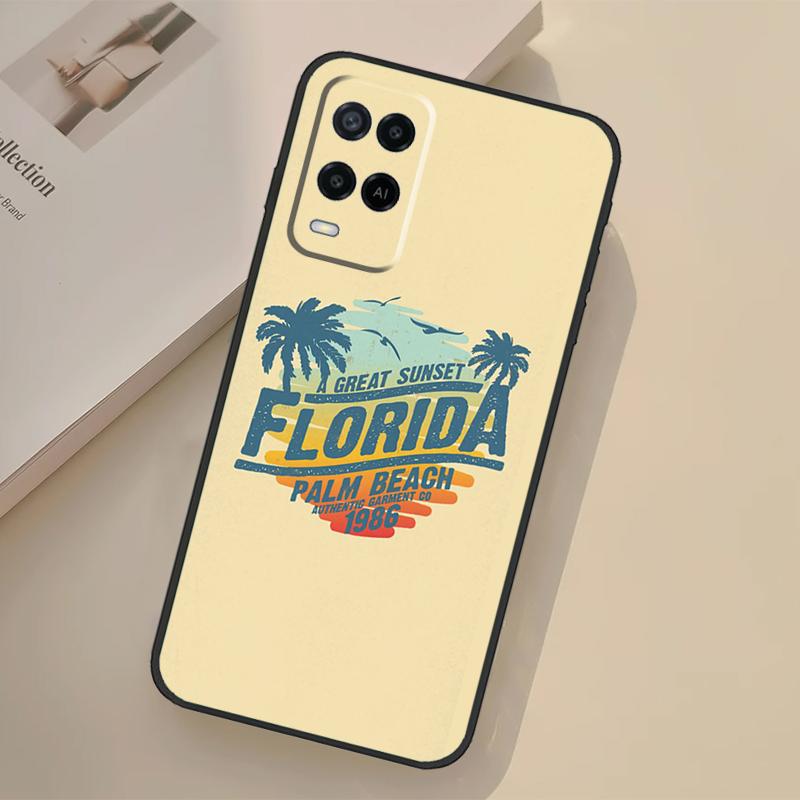 Palms Beach Surf Case For Oppo A98 A78 A18 A38 A58 A60 A80 A40 A96 A76 A16 A94 A74 A54 A15 A17 A57 A77 A5 Pro