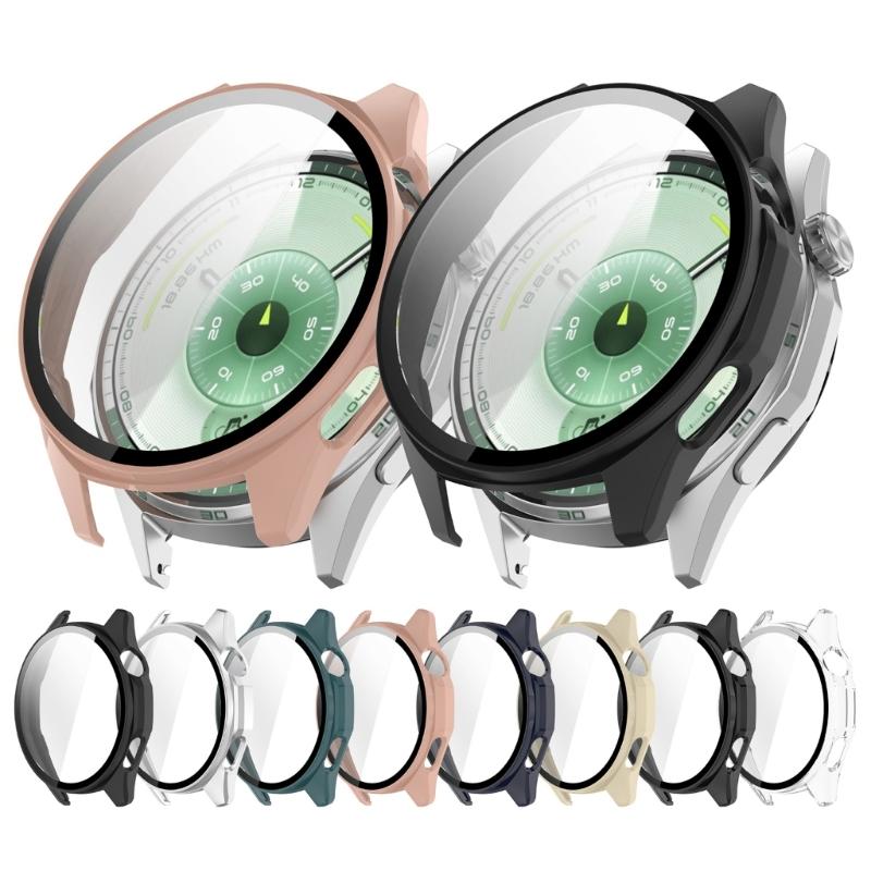 Smartwatch Cover Shell Case with Tempered Glass Film Screen Protector Cover for GT6 46MM Scratchproof Watch Case