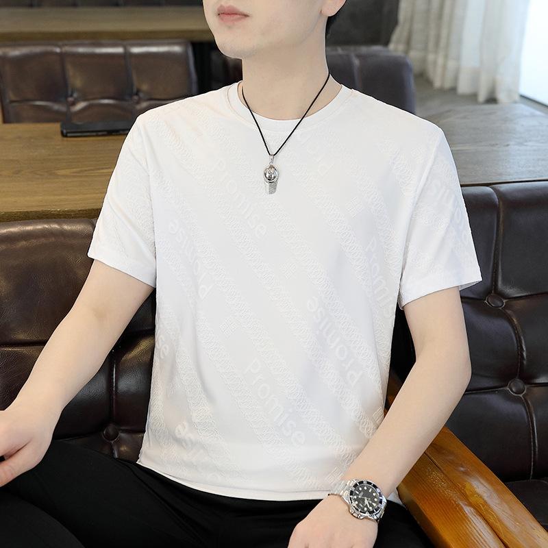 

Middle-aged Fashion Short-sleeved Men s Summer New Loose Casual Striped Loose Breathable Thin Men s T-shirt