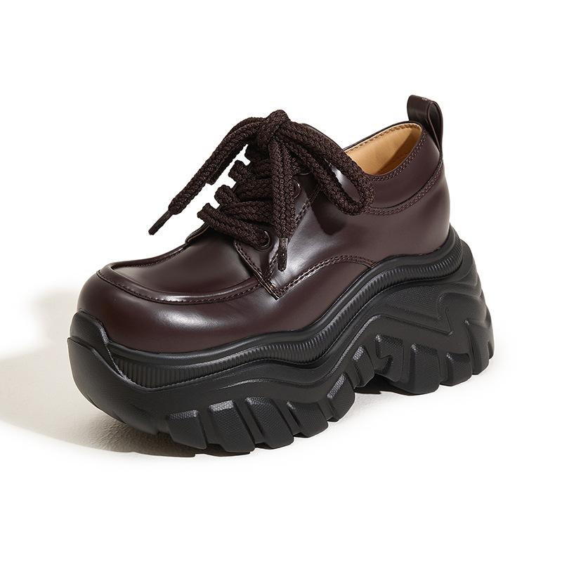 

Женские лоферы на платформе 2025 весна новая коллекция в британском стиле маленькие кожаные туфли женские маленькие универсальные с внутренней танкеткой женская обувь 39