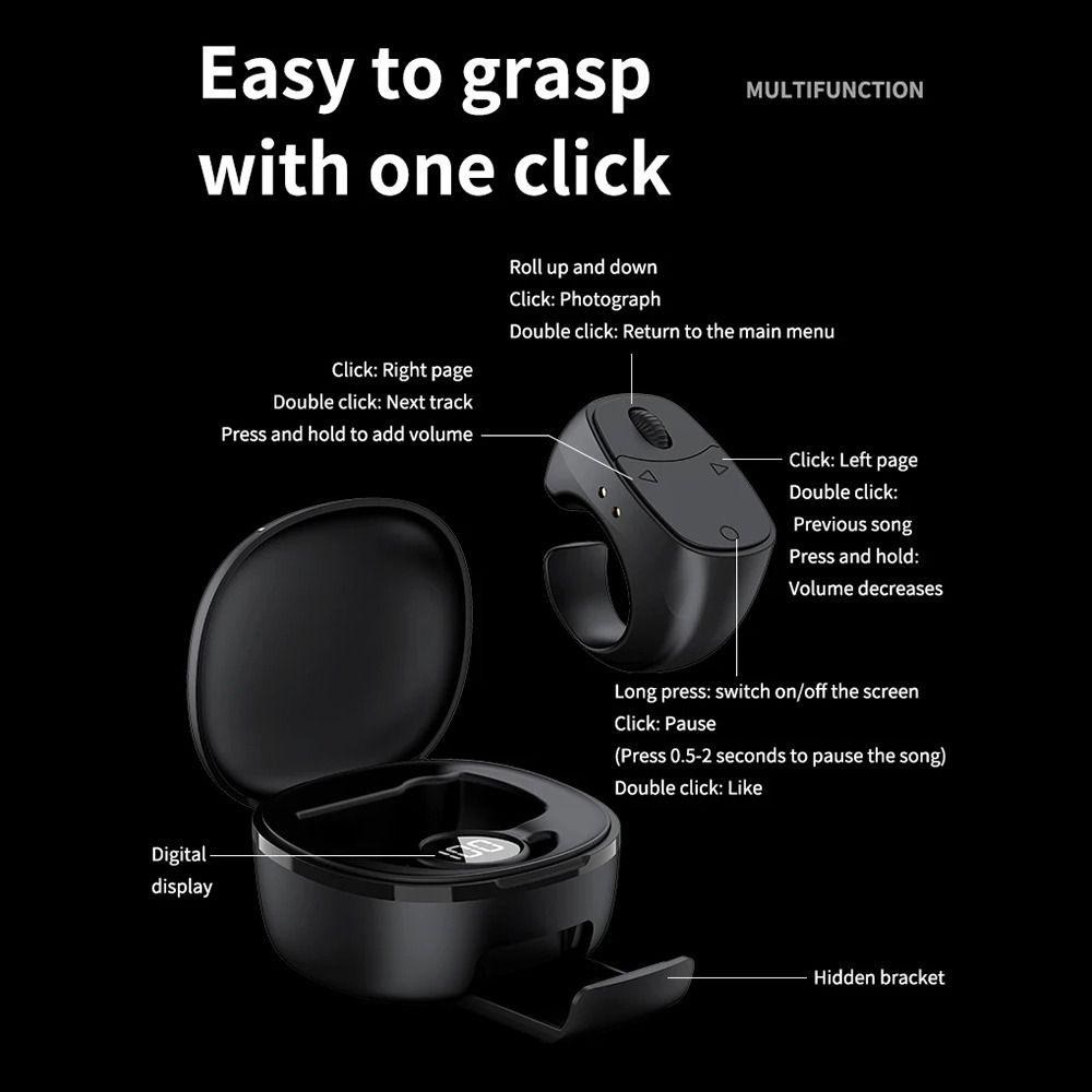 Multi-function Fingertip Ring Remote Click Like Selfie Remote NEW Page Turner  Presentation Tool
