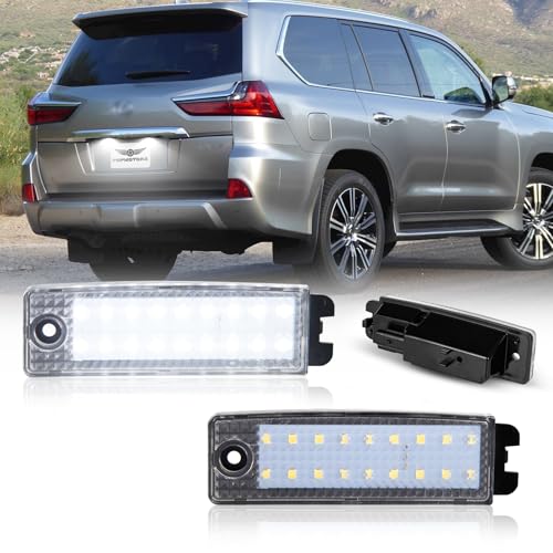 

POPMOTORZ Лампа подсветки номерного знака LX570 Светодиодная лампа подсветки номерного знака 18-слотовый SMD чип Лампа подсветки номерного знака Лампа заднего хода Лампа номерного знака автомобиля Lexus Белый 2 шт.