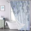Floral Watercolor Shower Curtain - Purple & White Flowers, Delicate Branches,  Dreamy Spring Decor, Polyester, Machine Washable