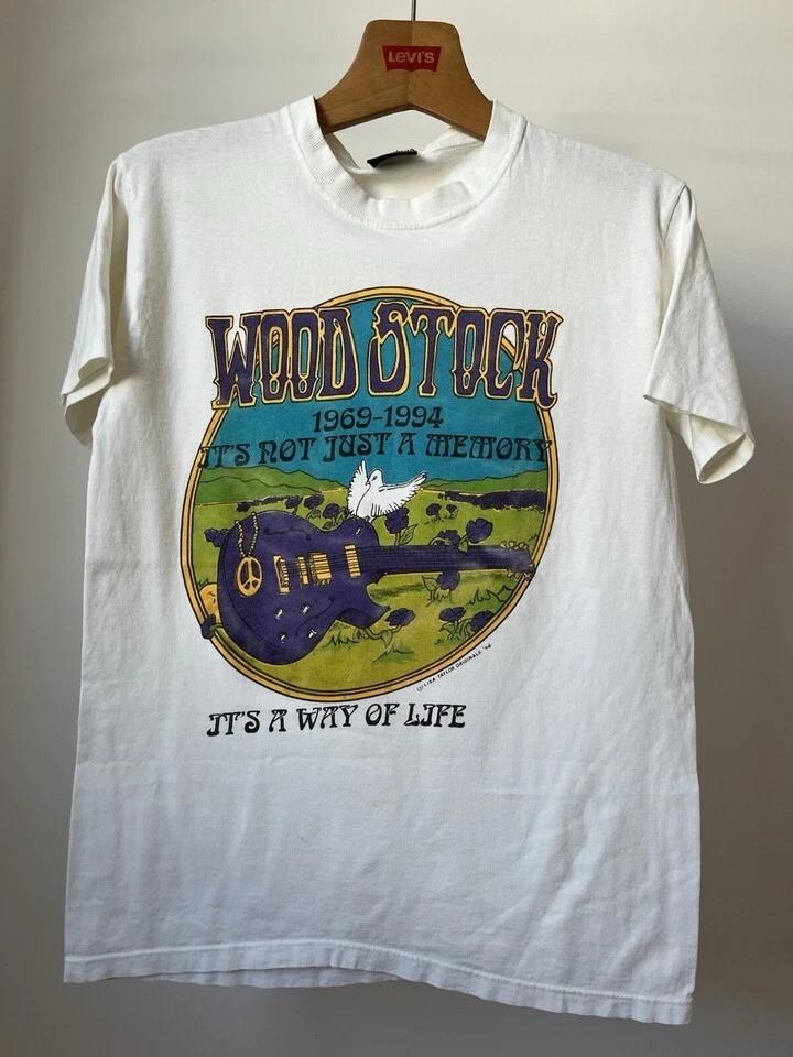 

Vintage 1994 Woodstock White T-shirt Rare Peace Love Music All size HRN140 2XL