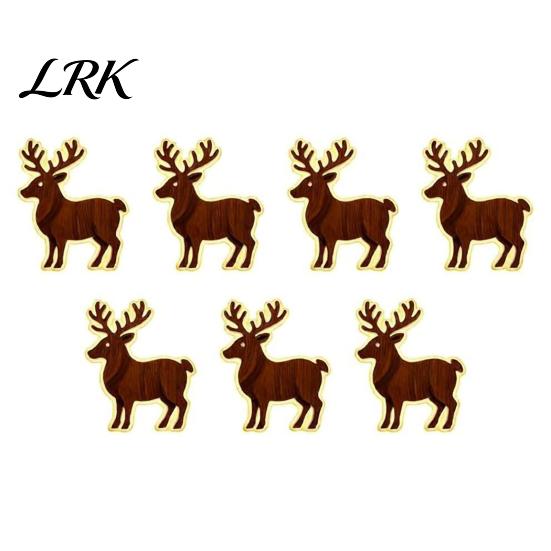 Holiday Wall Hanging Signs 7Pcs 3D Light-Up Wooden Reindeer Christmas Decor with Warm LED Backlight, Peel And Magical Atmosphere Stick Rustic Art for
