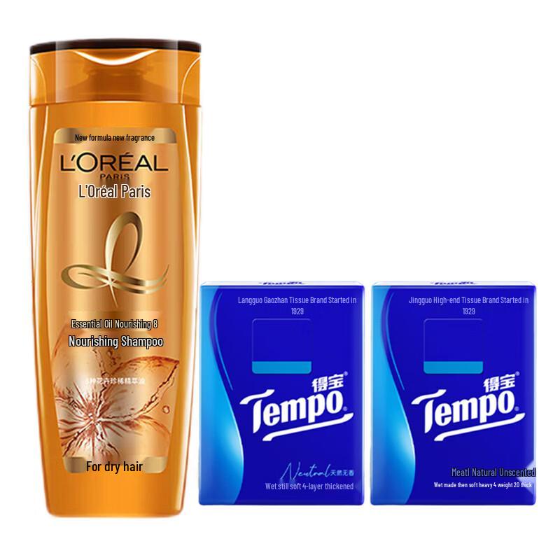 Tempo Small Pack Tissues & Essential Oil Shampoo Bundle