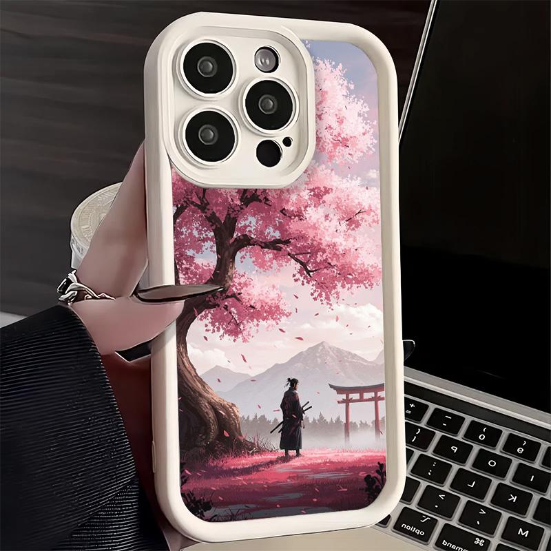 Handyhülle für iPhone 17 Air 16E 15 16 Pro Max Traumhafter Nacht-Kirschblütenbaum-Cover 14 Plus 13 12 Mini Weiche Schale Silikon Lustig