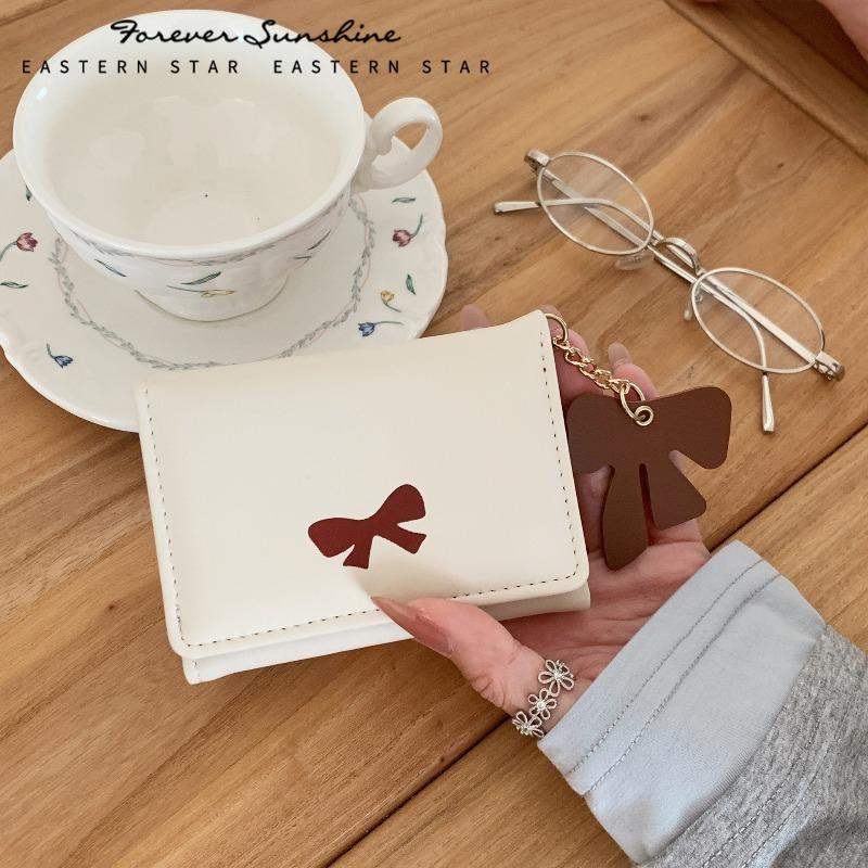 Wooden Bow~ Women's Wallet Cute Girl Portable Multifunctional Change Bag