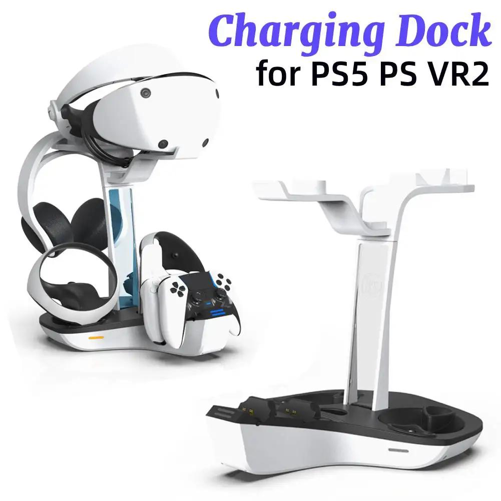 Professional Charging Station with LED Indicator for PS5 and PS VR2 Controllers and Accessories Storage Solution