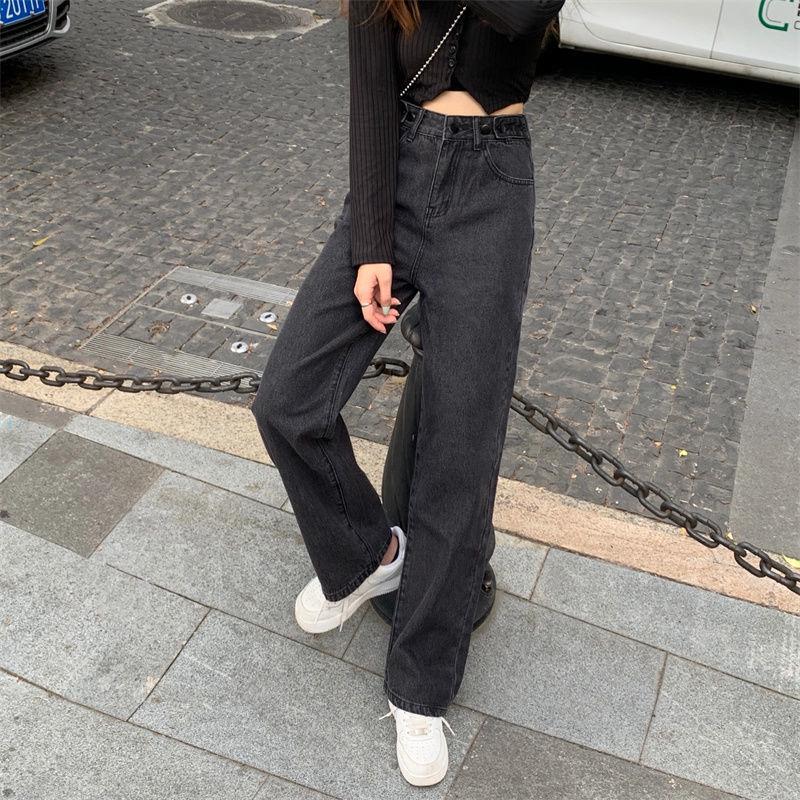 Retro High-Waist Women's Wide-Leg Jeans: Slim, Loose, Korean-Style
