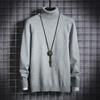 Men's High Collar Slim Sweater  Winter Casual Solid Color Knitted Sweater
