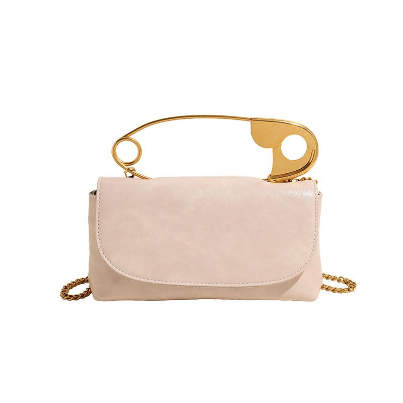 New Fashion Paperclip Design Tote Bag for Women Trendy Texture Shoulder Handbag CLE