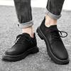 Men's 5cm Invisible Height Increase Elevator Sneakers Low-Cut Casual Platform Work Boots Comfortable Anti-Slip Lace-Up Shoes