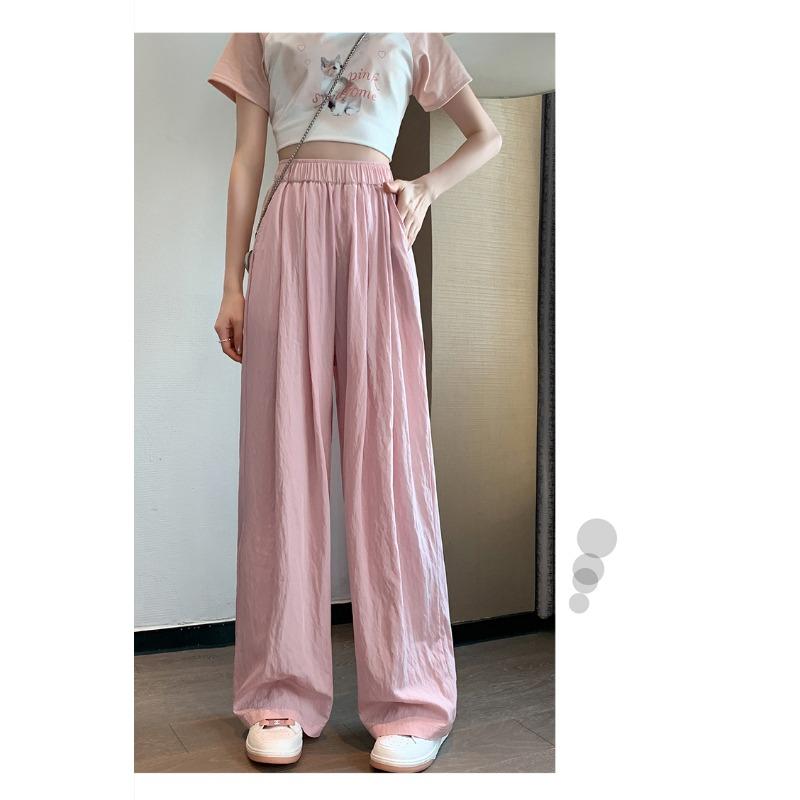 Spodnie z szerokimi nogawkami Ice Silk damskie letnie z wysokim stanem Dapdown Casual w stylu japońskim Leniwe spodnie Yamamoto Bawełniane spodnie lniane na co dzień