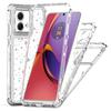 For Motorola Moto G84 5G Case Clear Acrylic TPU Hybrid Phone Cover with Laser-printed Film