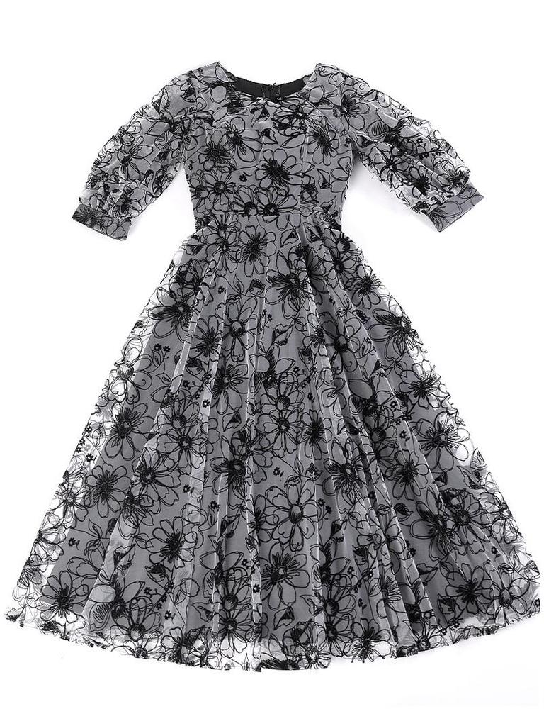 2025 Women's Plus Size Evening Banquet Dress - Slimming, Elegant, and Versatile Printed Design