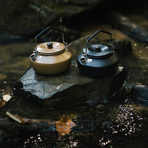 Thous Winds Mini Camping Kettle, Outdoor Kettle, Direct-Stovetop, Stainless Steel, Lightweight, 1-Person Capacity, 0.6L, Includes Mesh Storage Bag
