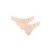 Women's Seamless Cotton Thongs Beige 2-pack Pierre Cardin Gloss XL