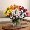 3/15Pcs Artificial Flower 7 Fork UV Resistant Fake Plastic Flower Home Wedding Party Table Centerpiece Indoor Outdoor Faux Bloom Decoration