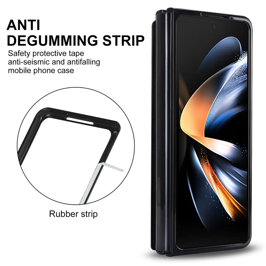 Folding Card Bag Leather Stand Case for Samsung Galaxy Z Fold 6 5 4 3 5G Fold 6 Business Protection Z Fold 5 Luxury Fashion Cover