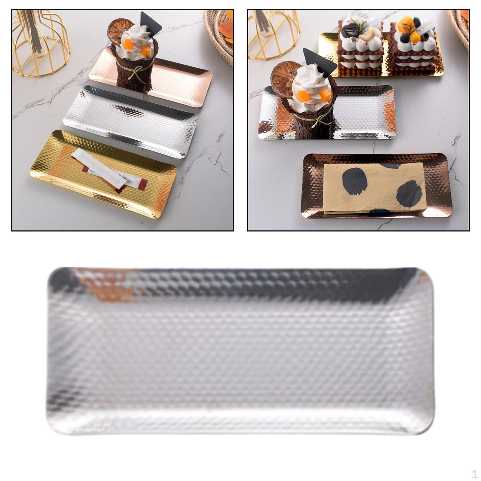 

-Поднос-органайзер, сервировочный поднос из нержавеющей стали, нескользящий декоративный поднос, подносы для ванной комнаты, столовая