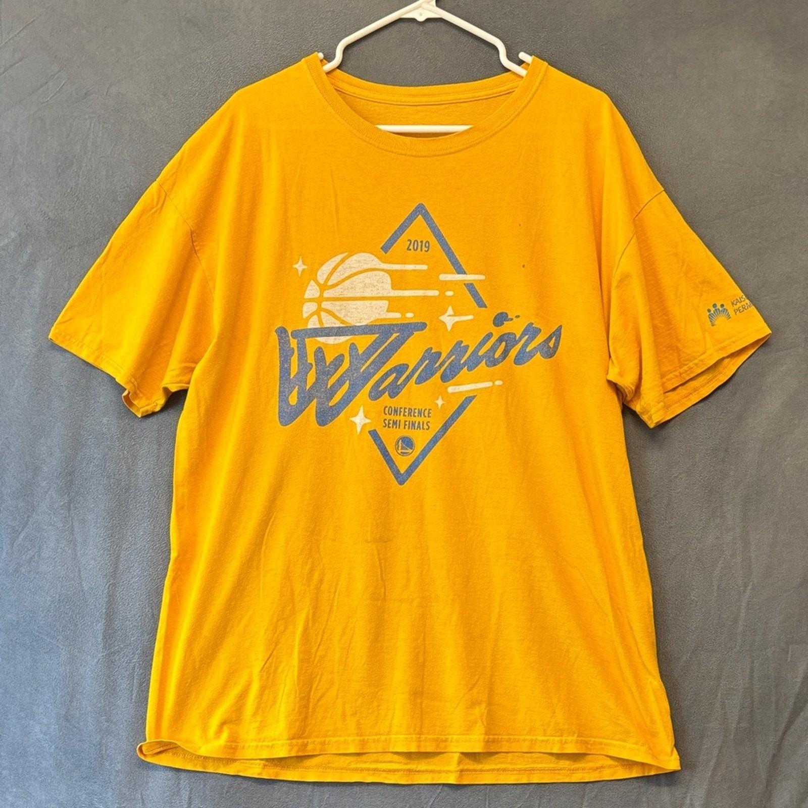 Golden State Warriors 2019 Playoffs Tee Yellow XL Strength in Numbers XXXL
