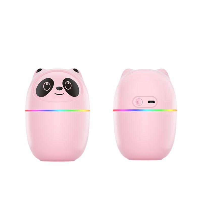 Portable Cute Panda USB Humidifier Aroma Diffuser Night Light Cool Mist Plant Purifier for Household Desktop Travel