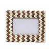 Bone Inlay Picture Frame | Brown White Zigzag Pattern | Wooden Table Photo Frame