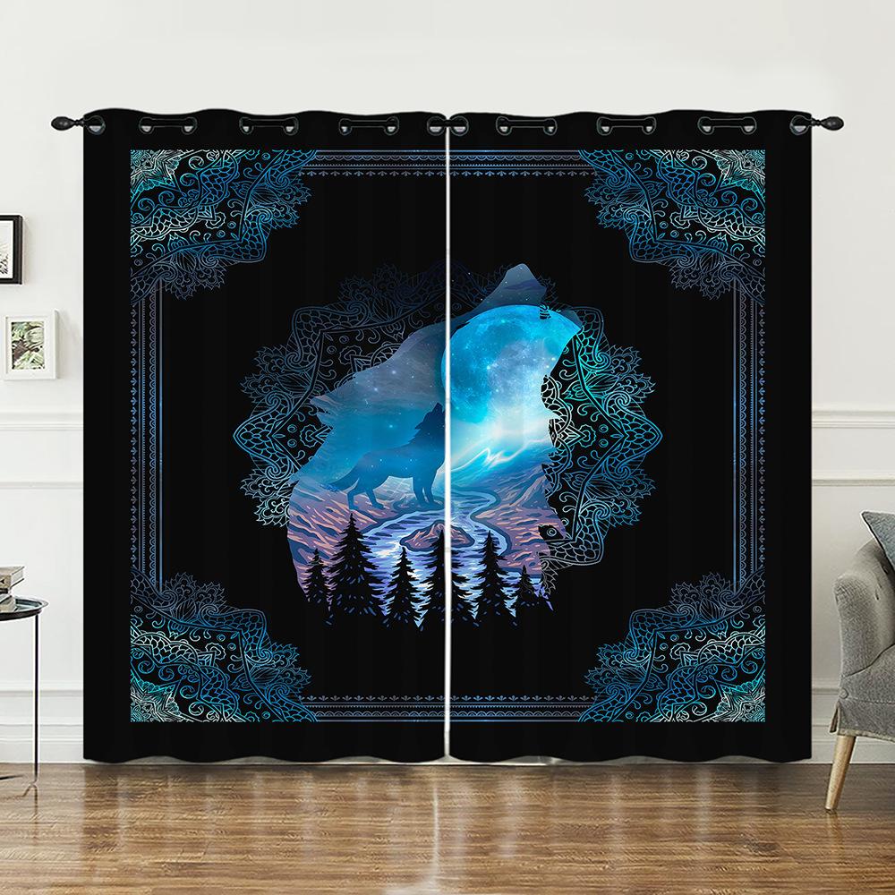 Curtains Animal Texture Deer Curtains Bedroom Living Room Blackout Curtain Perforated