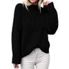Cross Europe 2026 Women's High Neck Cable Knit Long Sleeve Pullover - Autumn/Winter Style