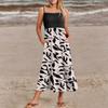 Women's Summer Spaghetti Strap Patchwork Beach Vacation Floral With Pocket Dresses