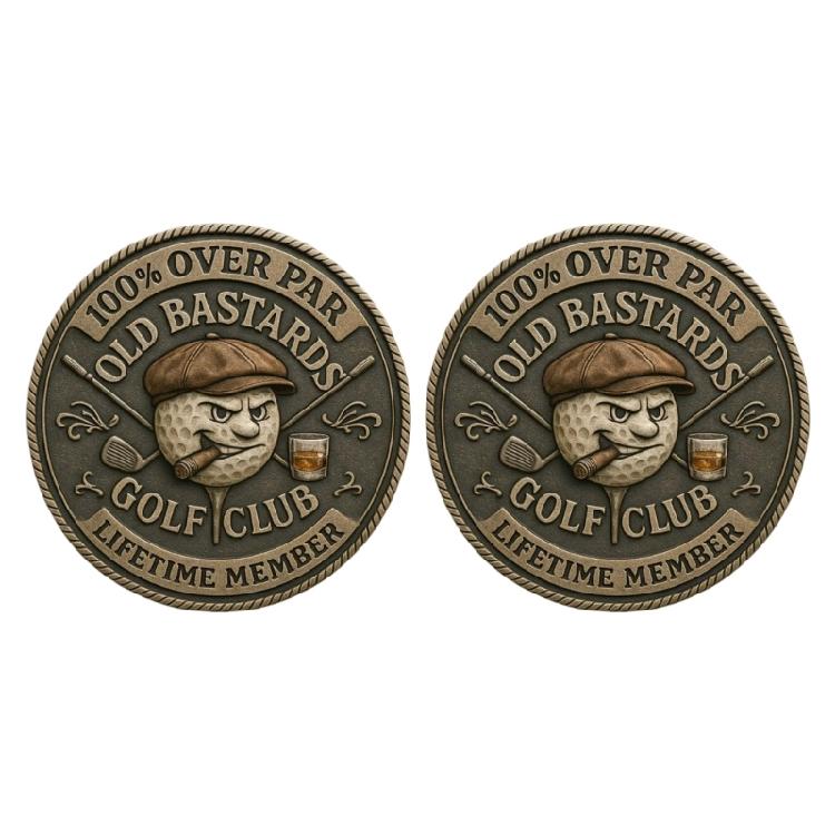 

Монета для гольфу Старі Задири (Over Par Old Bastards) Новинка Маркер для м яча для гольфу Аксесуари для гольфу Кумедна монета для гольф-челенджу Унікальний гольф-жартівливий подарунок