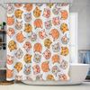 Adorable Cartoon Cat Shower Curtain White Bath Decor with Multicolored Cats for Bathroom Cute Home Decoration Accessories Perfec