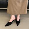 Fashion Fashion Pointed Toe Ladies Medium Heels Slippers Shoes Female Slides Heeled Slippers Sandals Shoes For Women Mules 2025 New