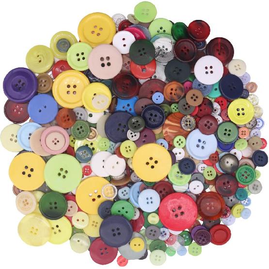 Wepetyo 660 Pcs Resin Buttons Assorted Sizes 2 and 4 Holes Round Craft Buttons for Adult Sewing,Kids Manual Button Painting,DIY Crafts(Rainbow)