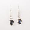 Natural Labradorite Gemstone 925 Sterling Silver Jewelry Handmade Earrings 2.3" EE-166-24
