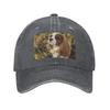 Custom Cavalier King Charles Spaniel Square Washed Denim Cap Casual Baseball Caps Adjustable Hat Summer Unisex Baseball Hats