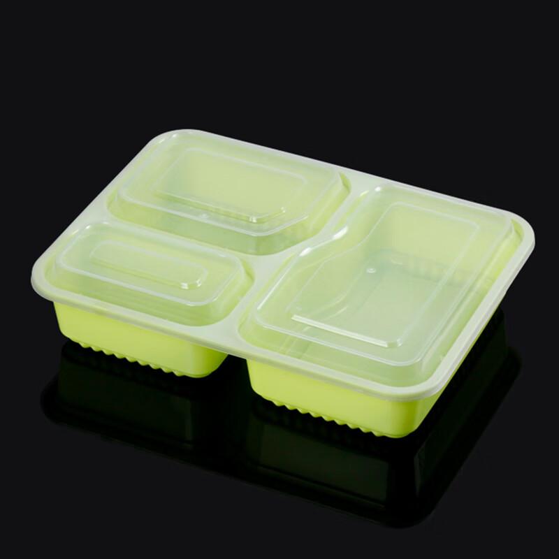 Sai Zhuo Disposable 3-Compartment Takeaway Lunch Boxes with Lids