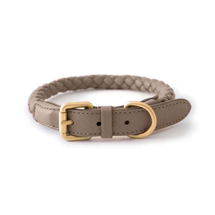2024 Purespet Various Color Braided PU Leather Animal Pattern Dog Leash with Fur Trim