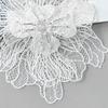 White Mesh Double-Layer Three-Dimensional Flower Bead Corsage Lace Clothing Wedding Dress Decorative Cloth Sticker