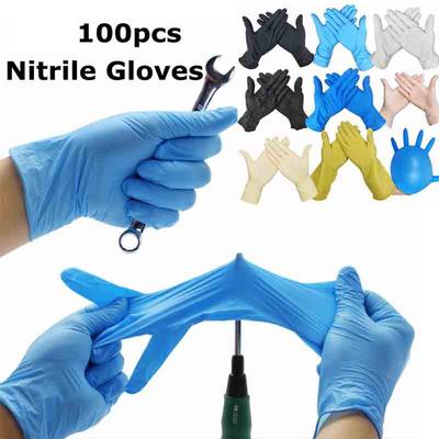 100pcs Industrial Gloves Kitchen Alkali Tattoo Nail Art Beauty Salon Industrial Auto Repair Gloves Disposable Nitrile Gloves Size S/M/L/XL