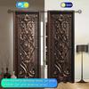 2pcs Classical Wood Carved Curtains   Sunshade and Privacy-protecting Pole-style Curtains