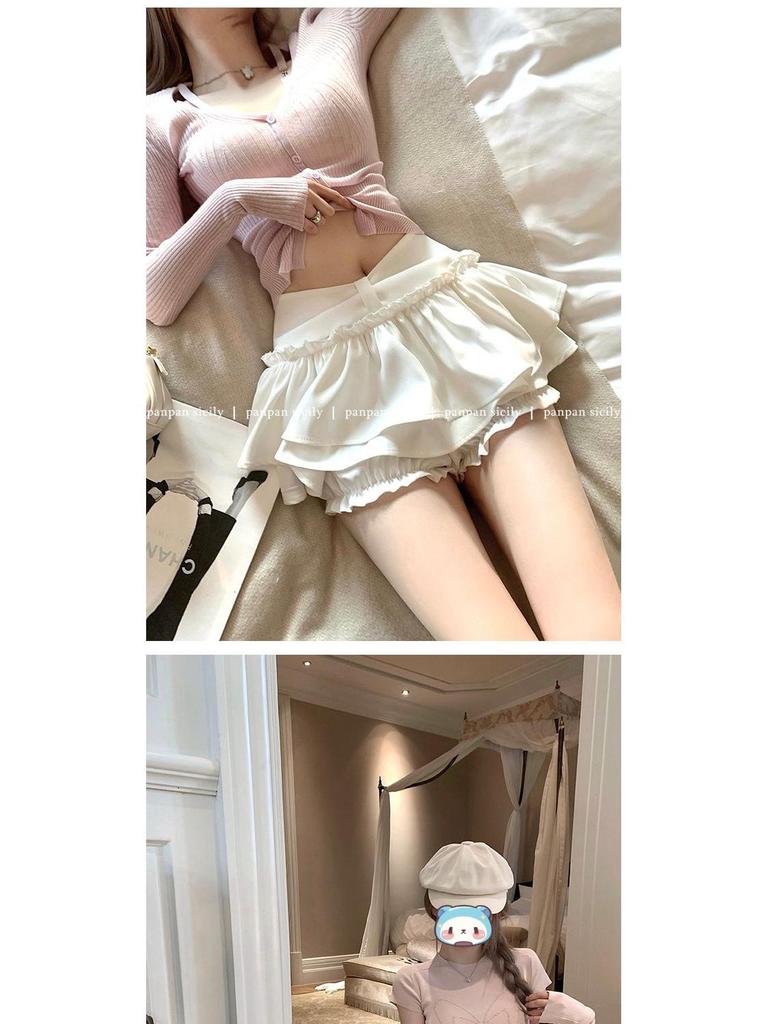 Ballet-Inspired Puffy A-Line Cake Skirt 2025: Spring/Summer Super Short Anti-Exposure Skirt Pants