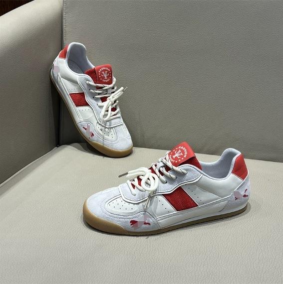 Summer new leather shoes soft baseplate shoes lace-up low-top sports and leisure bc