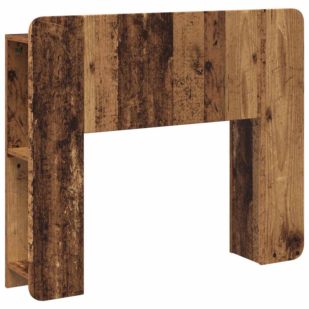Headboard Cabinet with Storage Reclaimed Wood Effect Wood Based Material