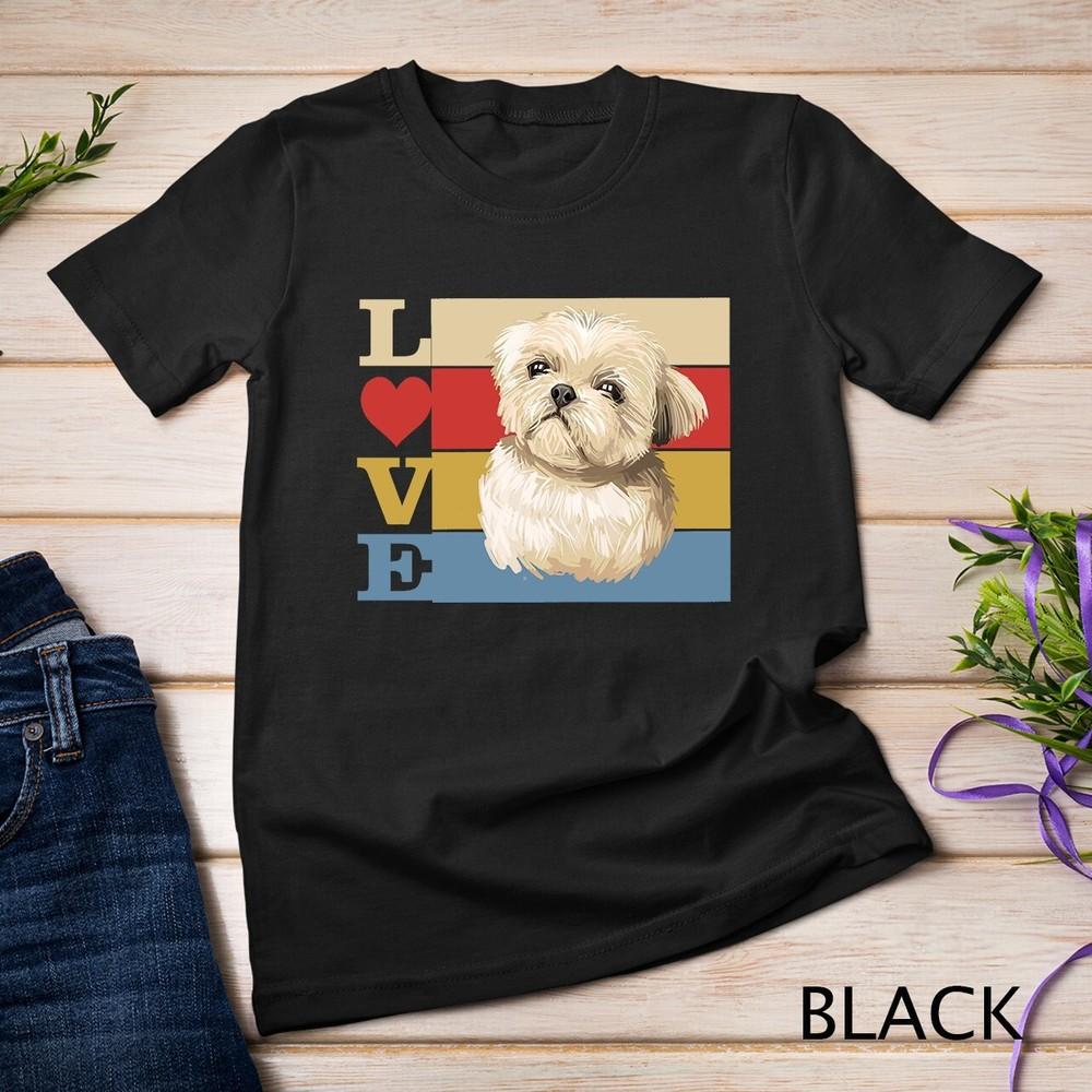

Dogs 365 Retro Love Shih Tzu Dog Vintage Gift Unisex T-shirt 3XL